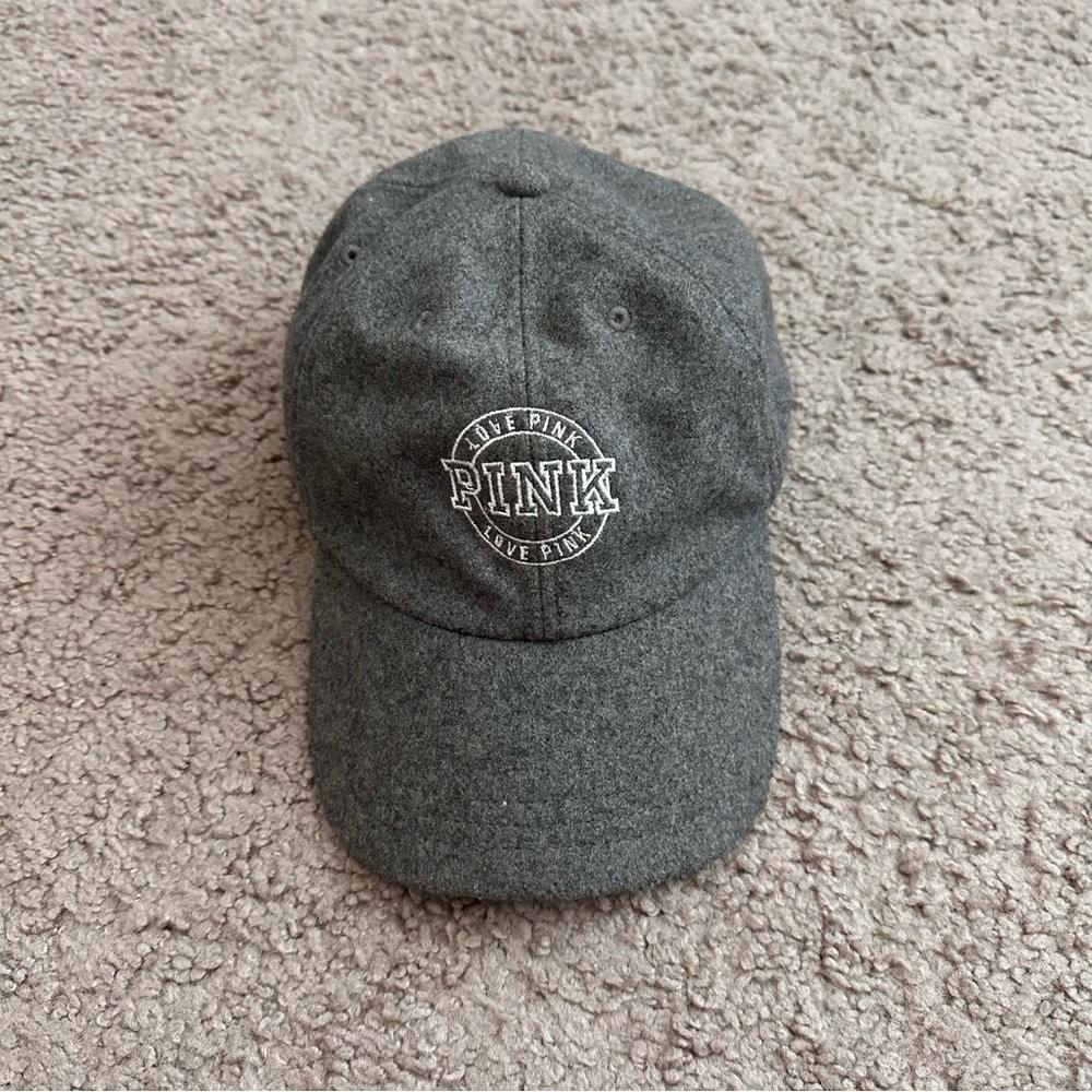 Pink Victoria's Secret Wool Blend Gray Cap Hat Womens One Size Adult